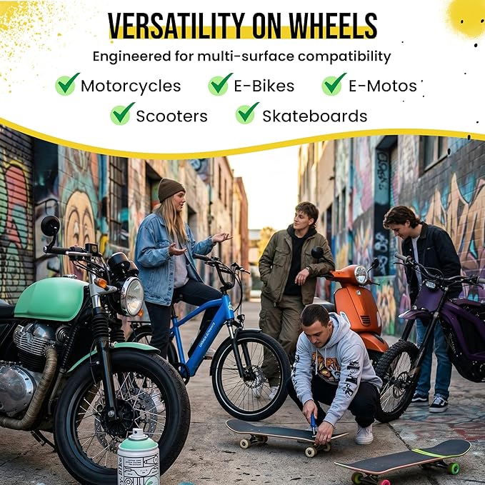 Spray.Bike Spray Paint | Designed Mainly for Bicycles | Multi-Use Acrylic Spray Paint for Metal, Plastic | High Coverage Bike Paint, 400ml