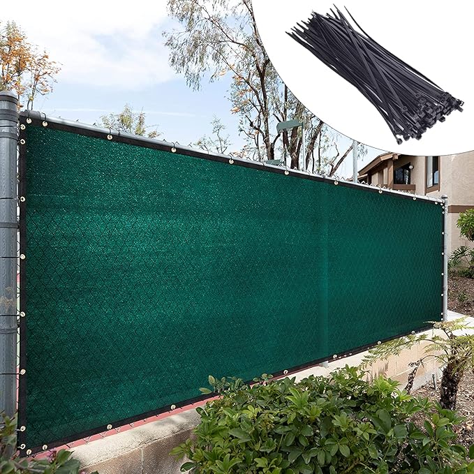 Royal Shade Custom Size 6' x 30' Green Fence Privacy Screen Windscreen Cover Netting Mesh Fabric Cloth - Cable Zip Ties Included (We Make Custom Size)