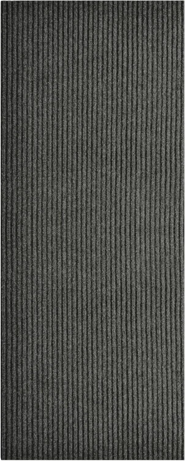 iCustomRug Spartan Weather Warrior Duty Indoor/Outdoor Utility Ribbed in 3ft,4ft,6ft Widths 70 Custom Sizes with Natural Non-Slip Rubber Backing 4'X28' in Charcoal