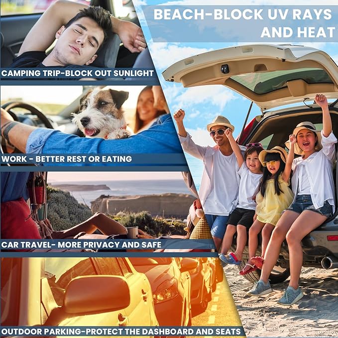 for Ford Escape 2013-2019 Windshield Sun Shade - 4 Layers Car Sunshades for Front Windows Shade Cover Custom Fit Escape Sun Visor 250T Retractable Shade Blocks UV Rays Car Accessories