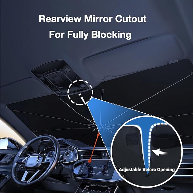 CHILL·TEK Funny Animal Car Windshield Sun Shade Umbrella, Funny Rooster Car Sun Shade Umbrella, Block UV Rays Heat Foldable Windshield Umbrella Sun Visor Protector - Keep Vehicle Cool for Cars SUV