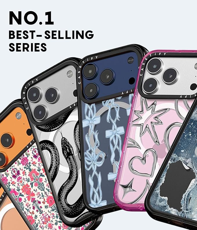 CASETiFY Impact iPhone Air Case [Slim/Compatible with Magsafe / 8.2 ft. 4X Military Grade Drop Protection] - Entwined in Ribbon - Clear Black