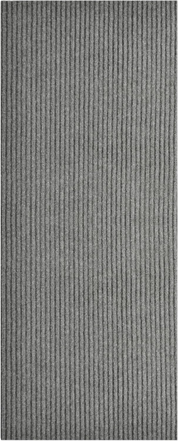 iCustomRug Spartan Weather Warrior Duty Indoor/Outdoor Utility Ribbed in 3ft,4ft,6ft Widths 70 Custom Sizes with Natural Non-Slip Rubber Backing 4'X36' in Grey