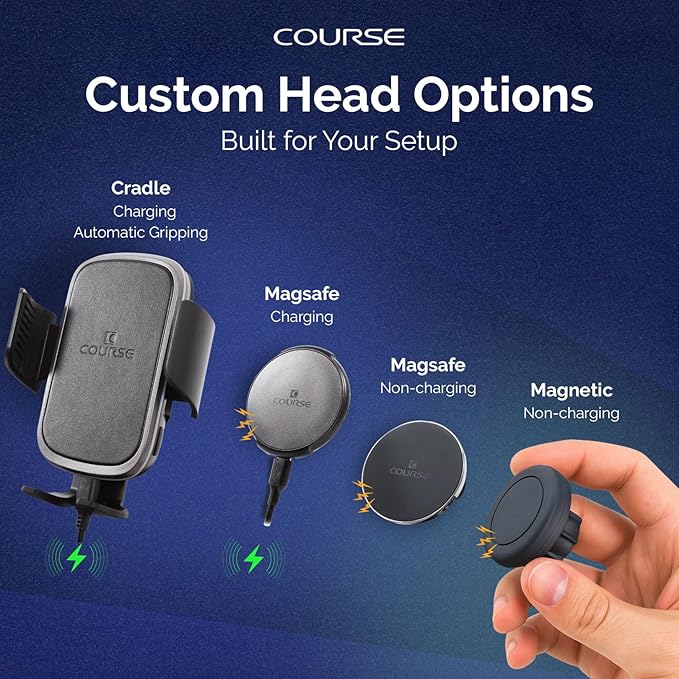 Course Motorsports Direct Fit Magnetic Phone Mount | MagSafe Non Charging Magnetic Head | Compatible with Dodge Ram 1500/2500/3500 (2019+). Not for TRX, Limited, Power Wagon, Laramie Longhorn (2021+)