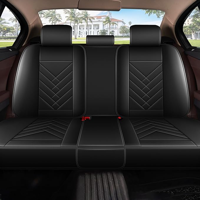 AOMSAZTO Car Seat Cover for Chevrolet Chevy Cruze 2011-2019 Full Set, Leather Car Seat Protector Waterproof, Non Slip Car Seat Cushion, Interior Seat Covers Automotive Accessories - Black