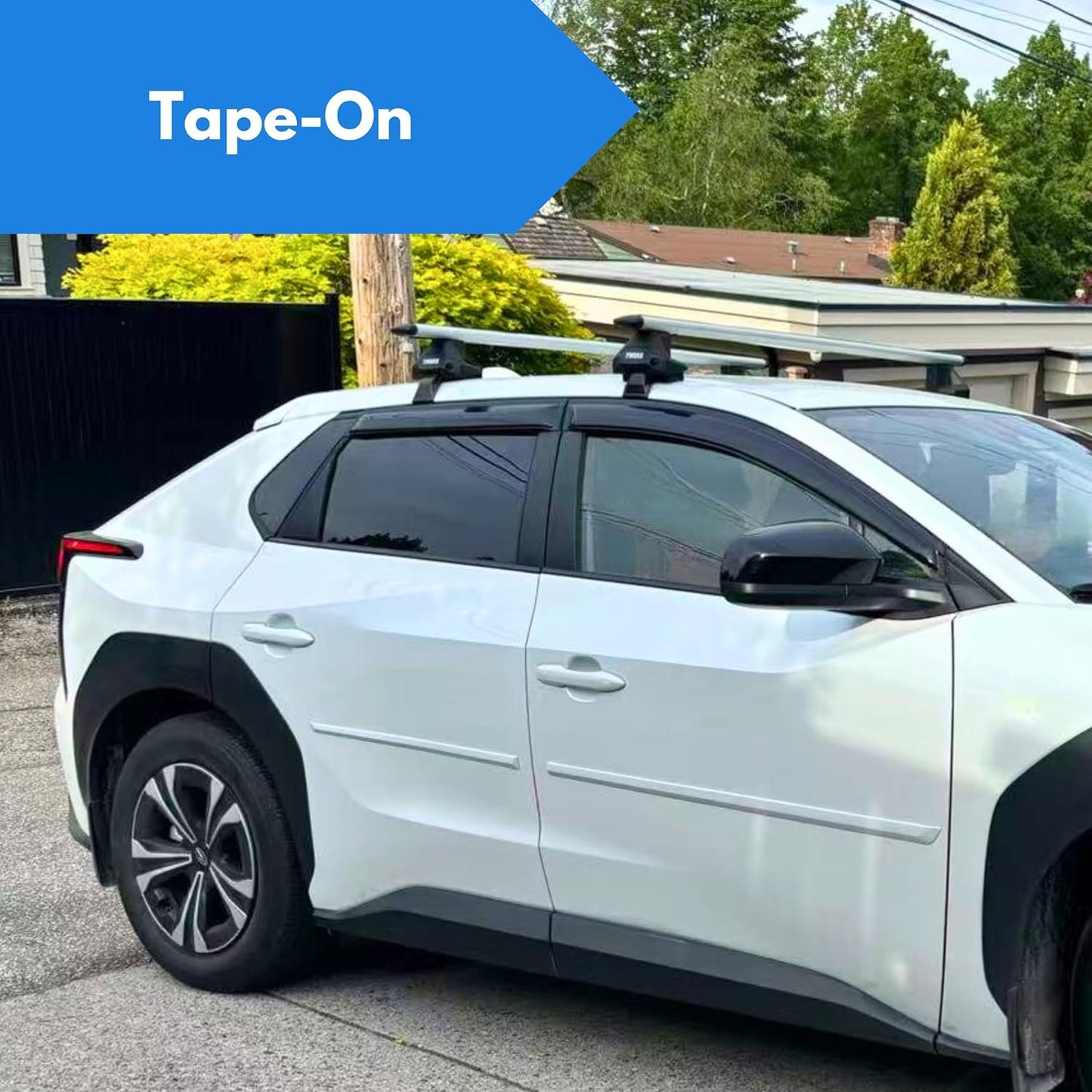 KPY Window Visor Compatible with Chevrolet Chevy Traverse 2009-2017, 4PC Rain Guard Side Window Vent Deflectors Tape-On Style, 2009 2010 2011 2012 2013 2014 2015 2016 2017