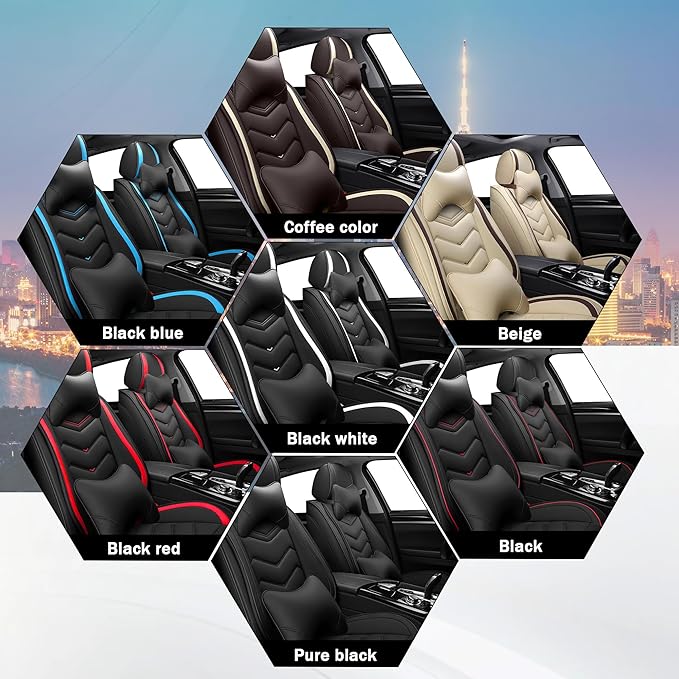 CTDS Car Seat Covers for Jeep Grand Cherokee L 2021-2026, Stylish Sport Seat Cover, Premium Nappa Leather Car Seat Cover. Automobile Seat Covers Sets.(Luxury 5 Seats/Black)