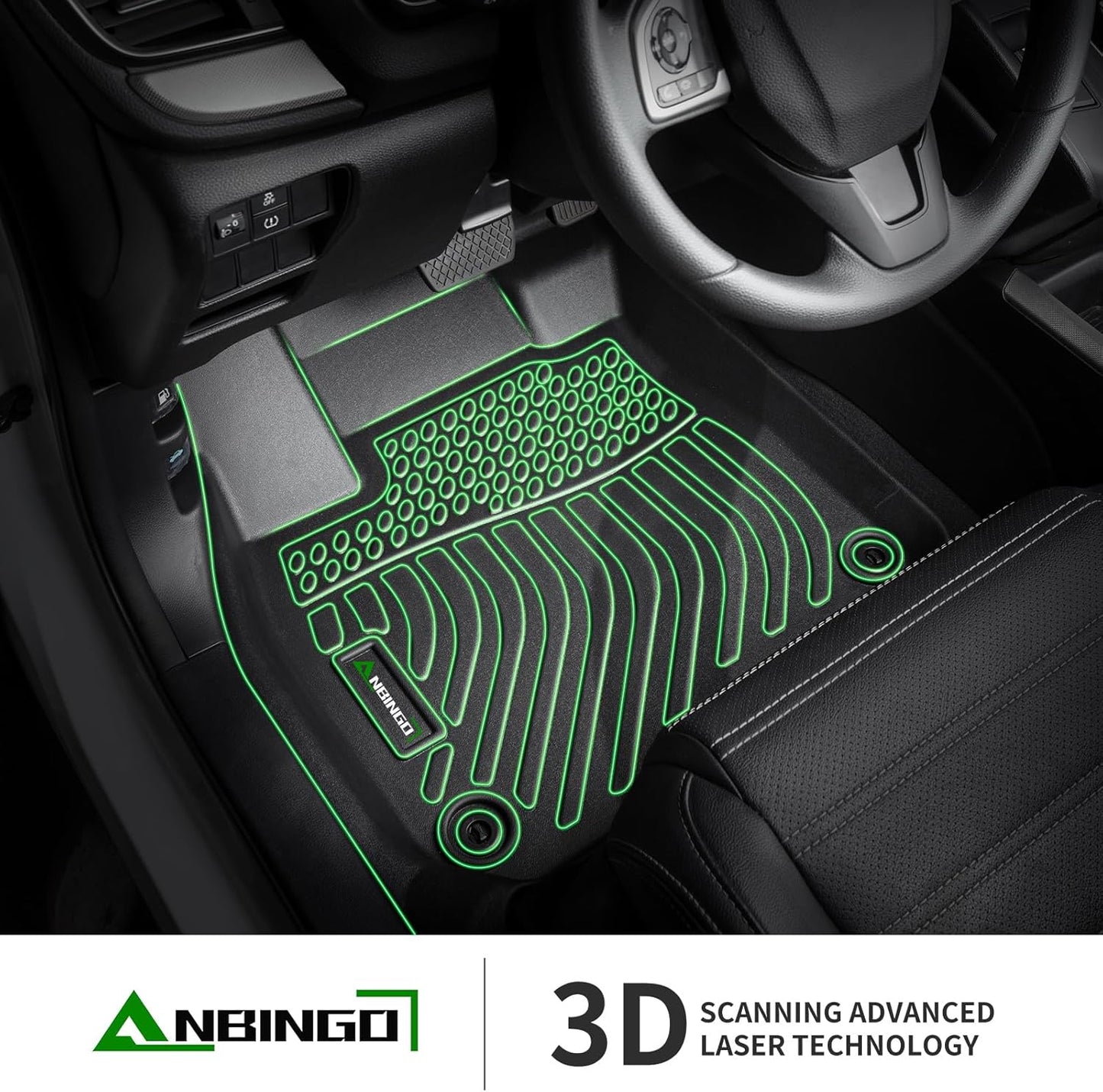 ANBINGO®-Floor Mats & Cargo Liner for Genesis GV80 2021-2026 5 Seats (Not Fit Coupe) All Weather Protection TPE Heavy Duty Non-Slip Automotive 2026 GV80 Floor Liners Accessories, Black