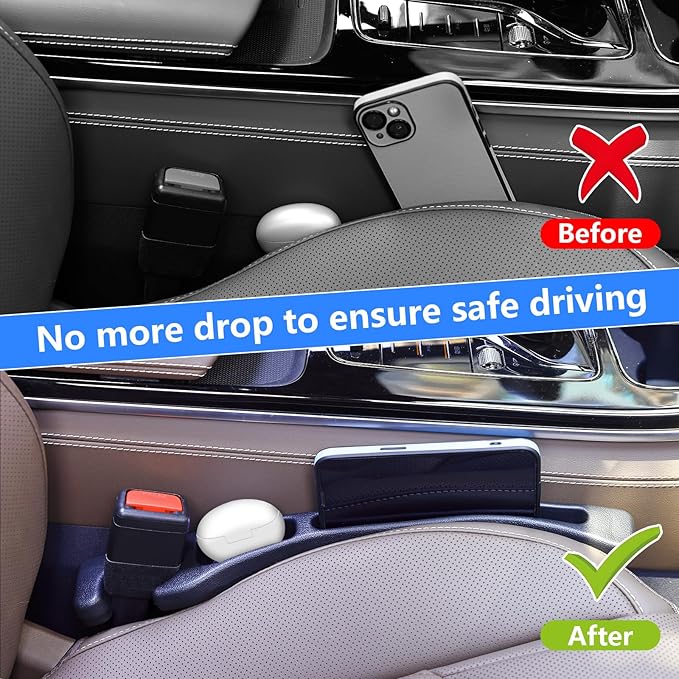 【Compatible with Hyundai Tucson】 Seat Gap Filler,No Drop Seat Guard Compatible with Hyundai Tucson,Drop Seat Guards for Cars(2Pcs),Emergency Keychain Car Escape Tool(2Pcs)