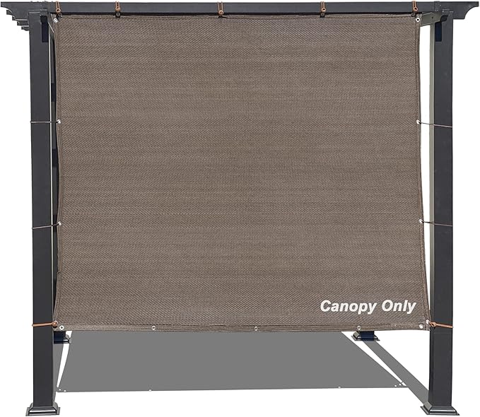 Sun Shade Privacy Panel with Grommets on 4 Sides for Patio, Awning, Window Cover, Pergola or Gazebo (Mocha Brown, 10' x 5')