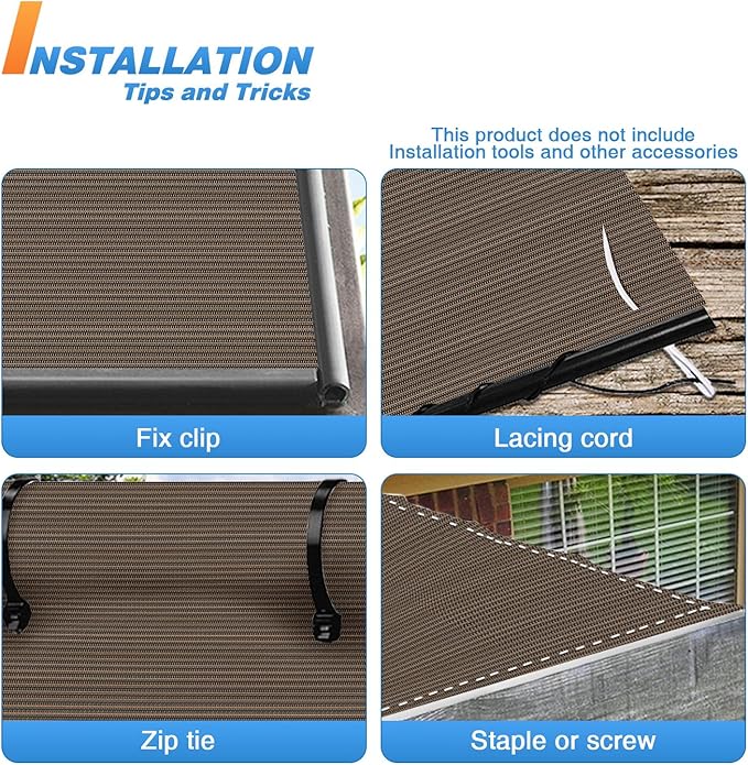 TANG Sun Shade Fabric Roll 8'x128' Shade Cloth for Garden Brown HDPE Mesh Shading Pergola Cover Replacement Canopy, 95% Blockage Sunshades for Outdoor Patio Backyard Plant