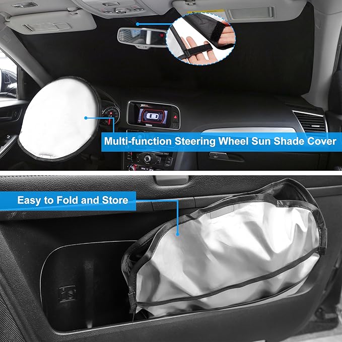 Windshield Sun Shade for Honda HRV 2016 2017 2018 2019 2020 2021 2022 HR-V Accessories Foldable Sunshade Sun Blocker Comes with Storage Bag
