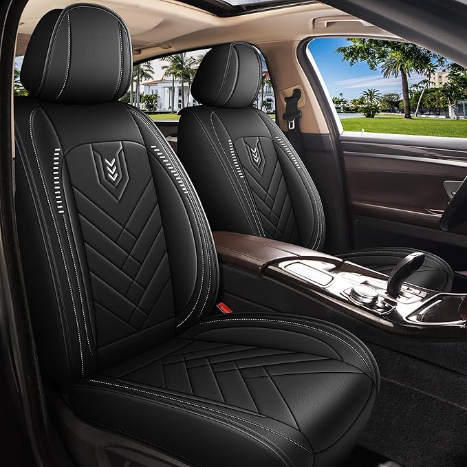 AOMSAZTO Car Seat Cover for Chevrolet Chevy Trax 2024 2025 2026 Full Set, Leather Car Seat Protector Waterproof, Non Slip Car Seat Cushion, Interior Seat Covers Automotive Accessories - Black