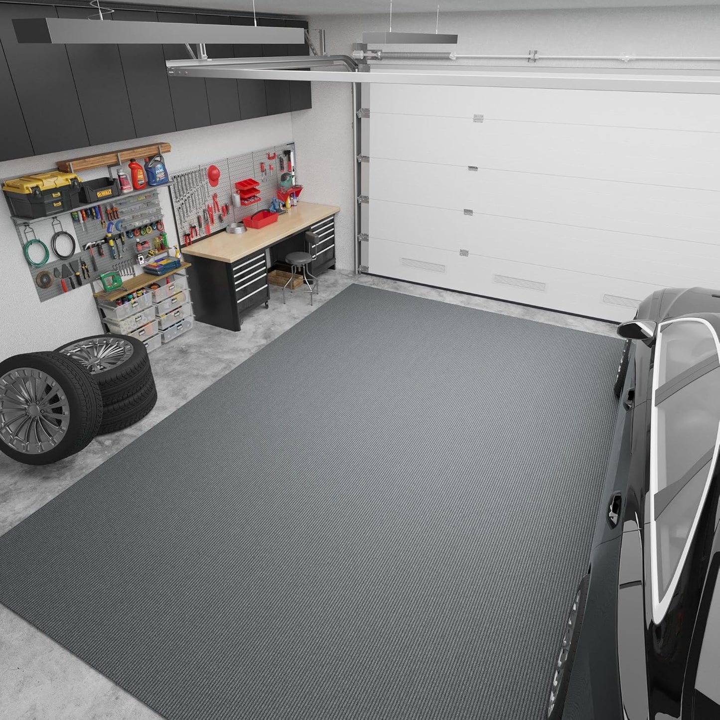 Ottomanson 6'6" x 17' Hallway Runner with Scraper Pile - Extra Durable Non-Slip Rug Mat for Indoor & Outdoor Use - Ideal for Kitchen, Entryway & Garage - High-Traffic Carpet, Gray