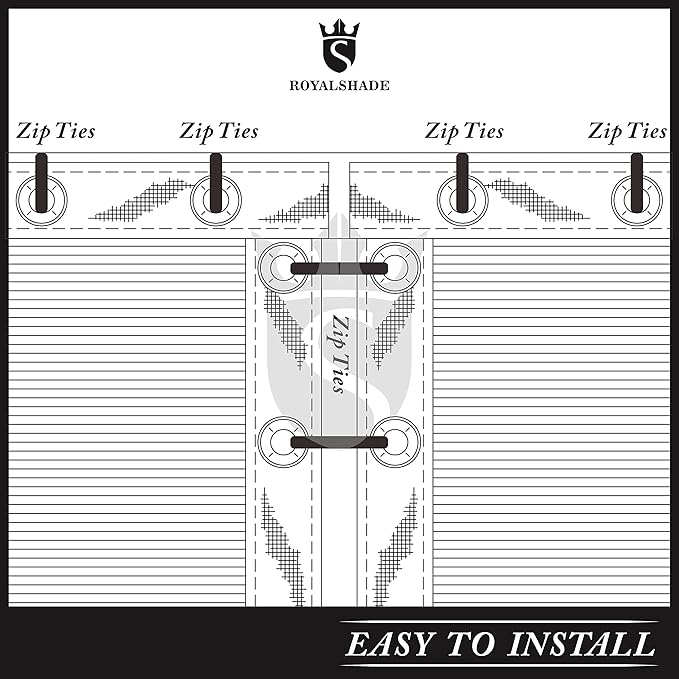 Royal Shade Custom Size 6' x 82' Grey Fence Privacy Screen Windscreen Cover Netting Mesh Fabric Cloth - Cable Zip Ties Included (We Make Custom Size)