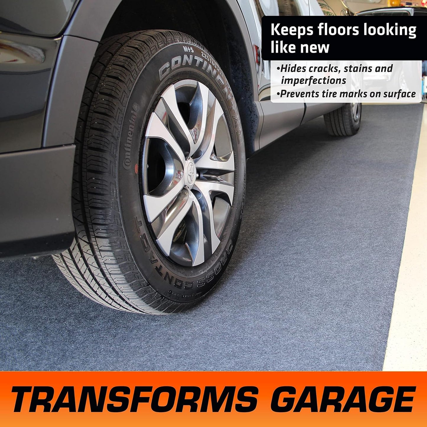 Armor All Original XL Garage Floor Mat, (22' x 8'10"), (Includes Double Sided Tape), Protects Surfaces, Transforms Garage - Absorbent/Waterproof/Durable (USA Made) (Charcoal)