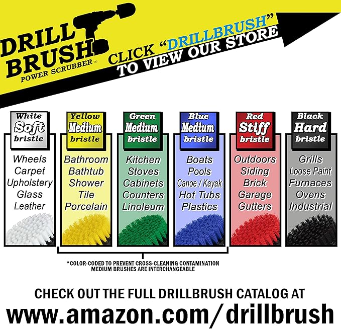 3 Pack Drill Brush Power Scrubber Cleaning Brush - Soft White Drill Brush Set - Car Detailing Kit - Cleaning Drill Brush Set for crevices and Hard to get to Areas - Power Scrubbing Brush for Drill