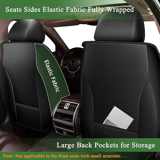 Bling Diamond Embroidered Seat Covers for Nissan Sentra 2008-2025 2026, Full Set 5 Seats, Sparkle Rhinestone Breathable Perforated Faux Leather Car Seat Covers for Women (Black)