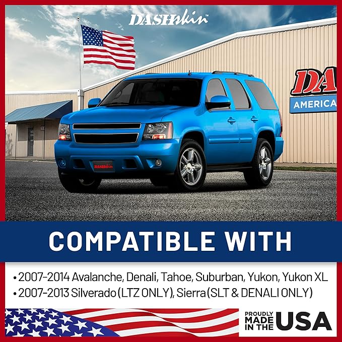 DashSkin Dash Cover Compatible with 2007-2014 Chevy Tahoe Suburban Avalanche & GMC Yukon & Yukon XL with Dash Speaker in Cashmere - Hard Molded Plastic Dashboard Cap